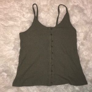 American Eagle green crop tank